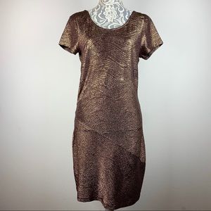 [Free People] Metallic Copper Bodycon Dress - M